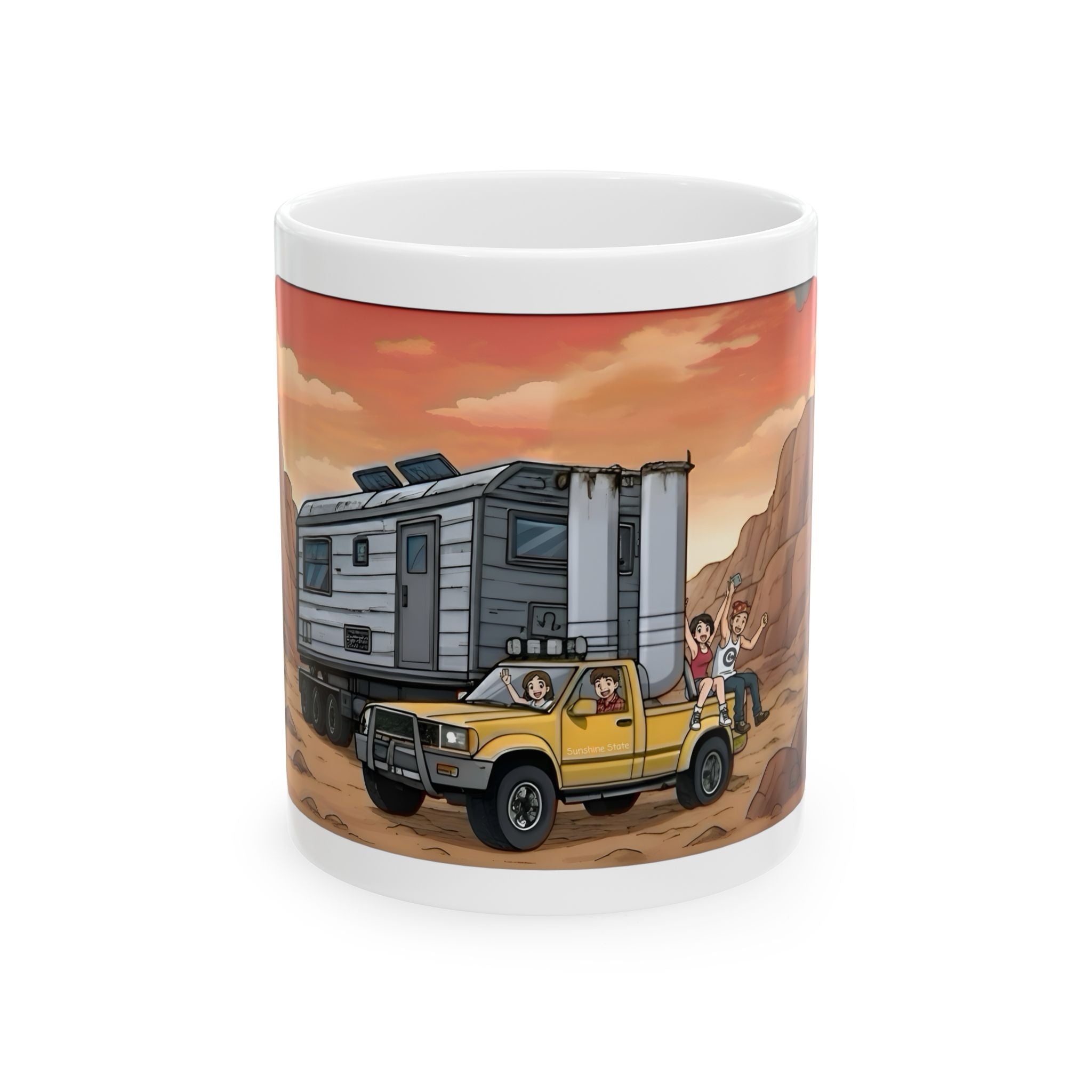 Sunshine State Pickup Trucks #15, Hauling Off The Grid Trailer White Ceramic Mug – Celebrating Companionship, Creativity & Life’s Little Wonders Cup (11oz/15oz)