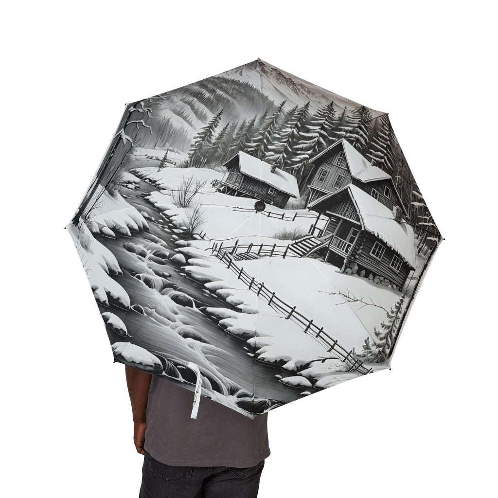 Tranquil Nature Scenery #6 Semi-Automatic Foldable Umbrella | Scenic Retreats, Landscape Art