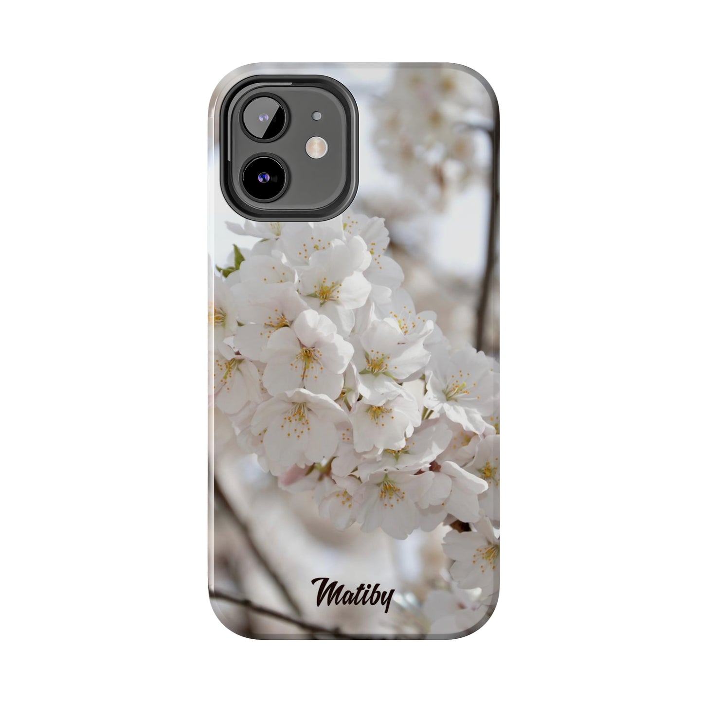 White Flower Tough Phone Cases