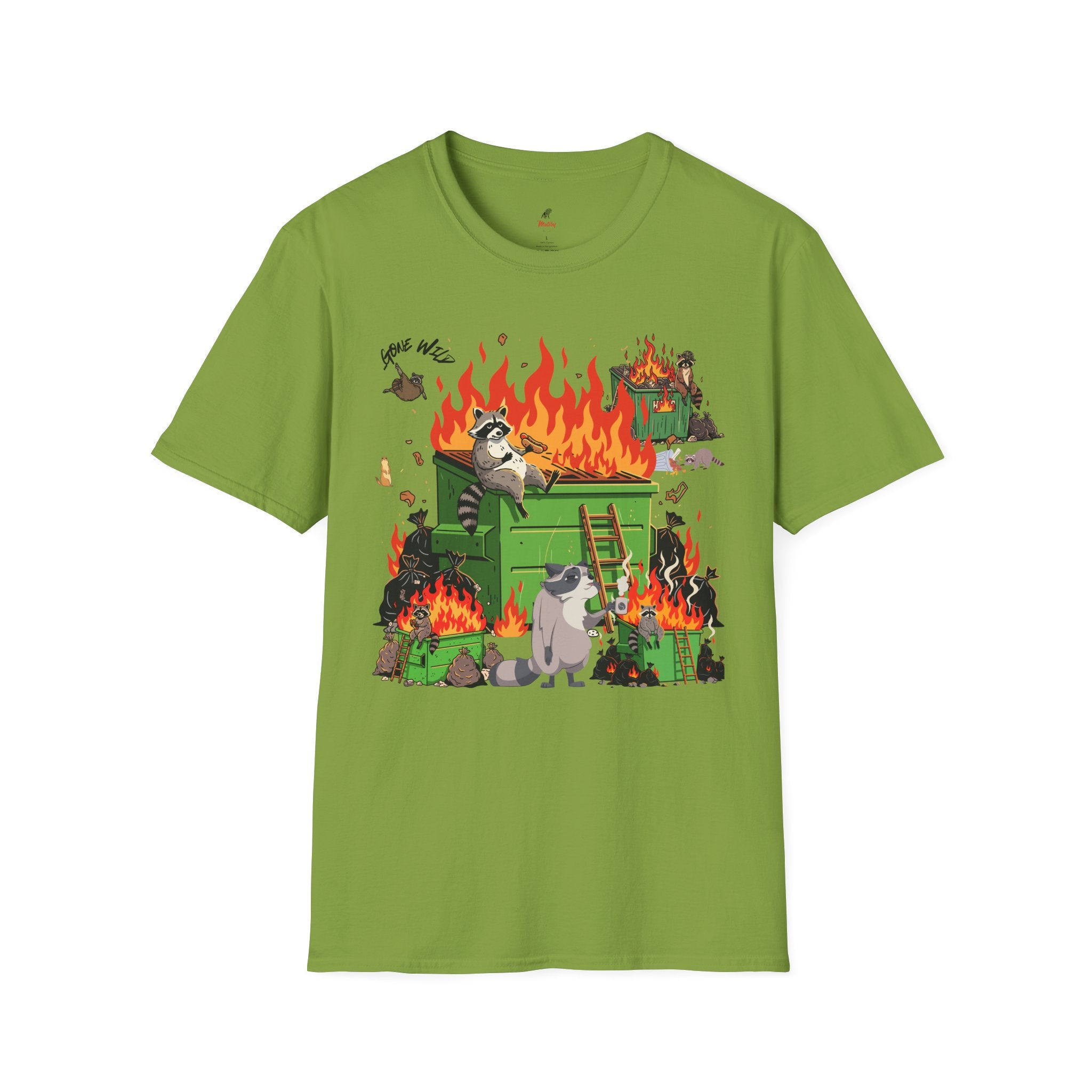 Raccoon Fun #2 Unisex T-Shirt - Dumpster Fire Graphic Tee, Animal Lover Gift, Nature Wildlife Shirt, Funny Graphic Print Apparel, Outdoor