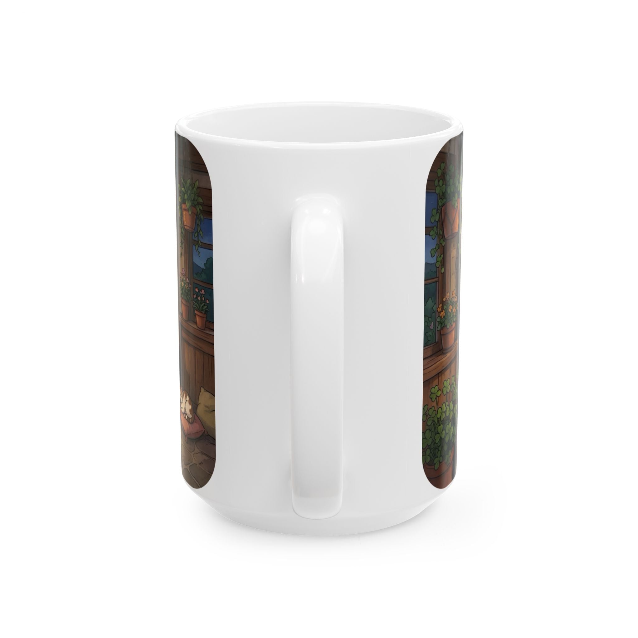Cozy Candlelit Dinner White Ceramic Mug — Romantic Couple Cottage Cup (11oz & 15oz)