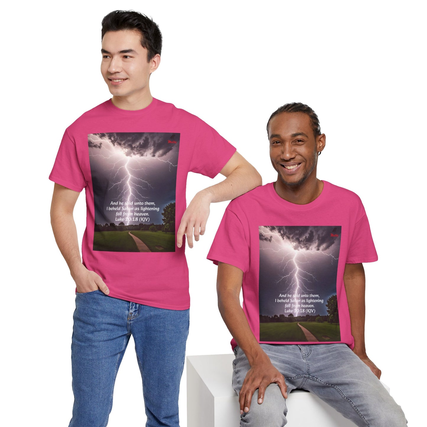 Lightning Style Satan's Fall Unisex Heavy Cotton Tee