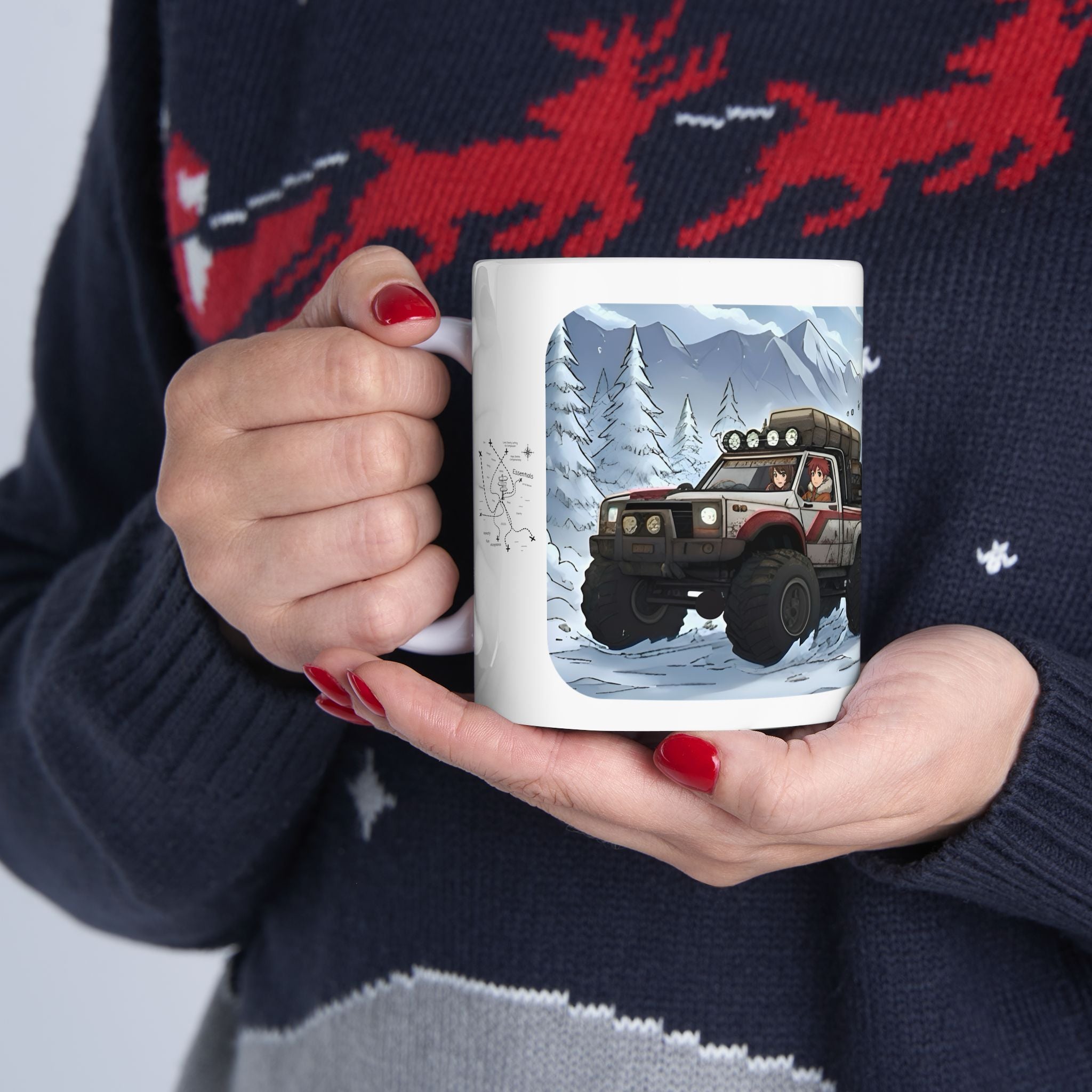 Adventure 4x4 Trucks #55, Ice Road Haulers White Ceramic Mug — Find Your Path To The Essentials Cup (11oz & 15oz)