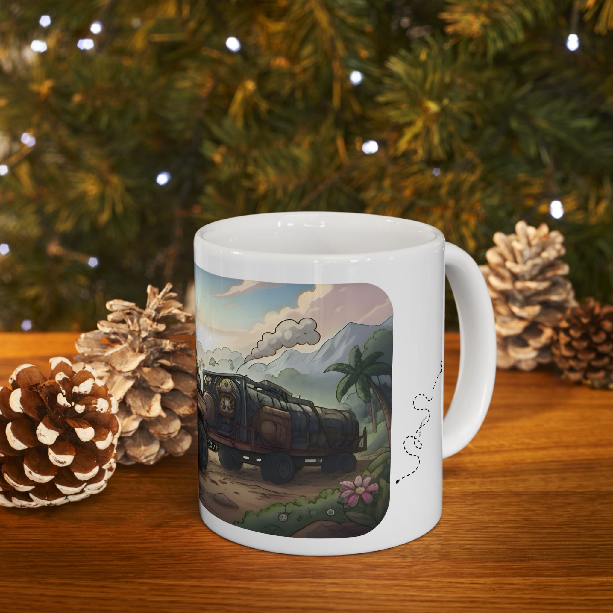 Adventure 4x4 Trucks #56, Off-Road Cross Country Haulers White Ceramic Mug — Find Your Path To The Essentials Cup (11oz & 15oz)