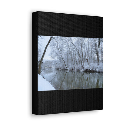 Winter River Black Canvas Gallery Wraps