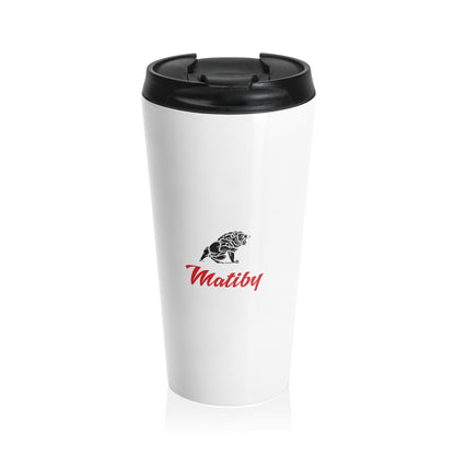 Matiby White Stainless Steel Travel Mug