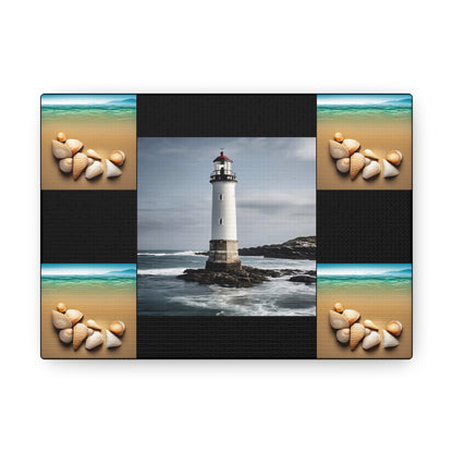 Lighthouse Black Canvas Gallery Wraps