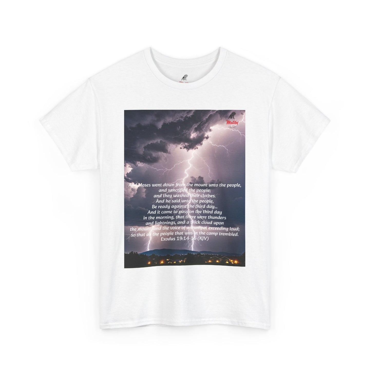 Lightning Style People Tremble Unisex Heavy Cotton Tee, Dual Side, W Font