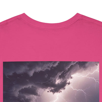 Lightning Style People Tremble Unisex Heavy Cotton Tee, Dual Side, W Font