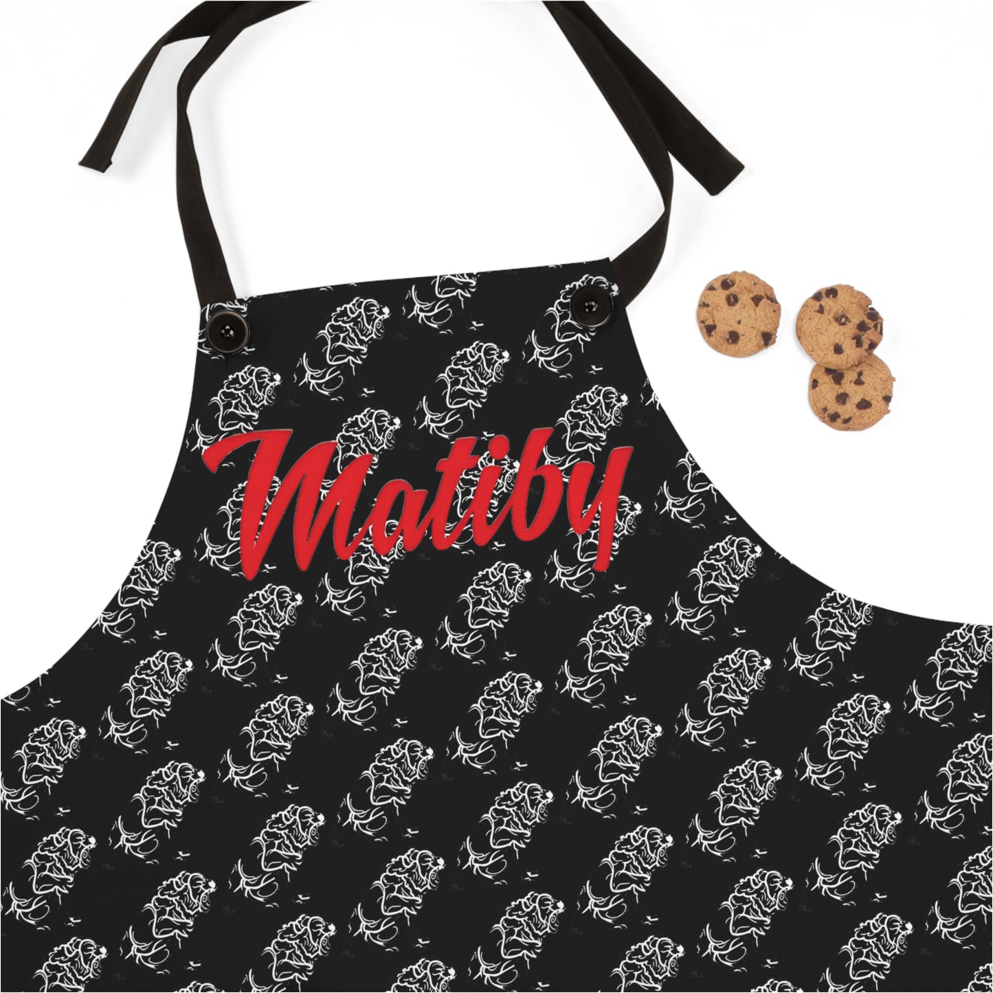 Matiby Lion Black Apron (AOP)