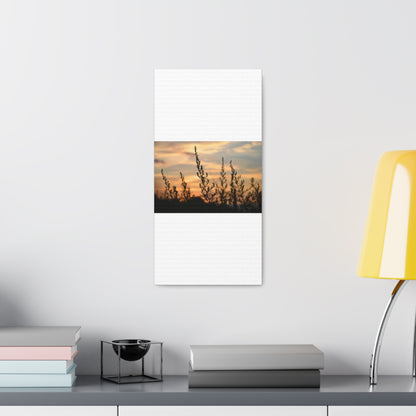 Nature Sunset Silhouette White Canvas Gallery Wraps