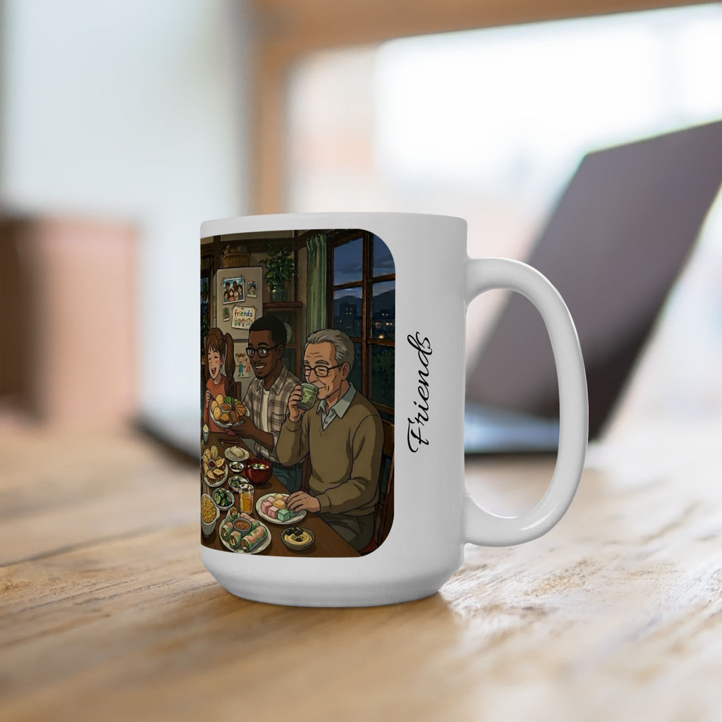 Family & Friends #1 Forever White Ceramic Mug — Cozy Feast Cup (11oz/15oz)