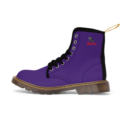 Men's Purple Canvas Boots