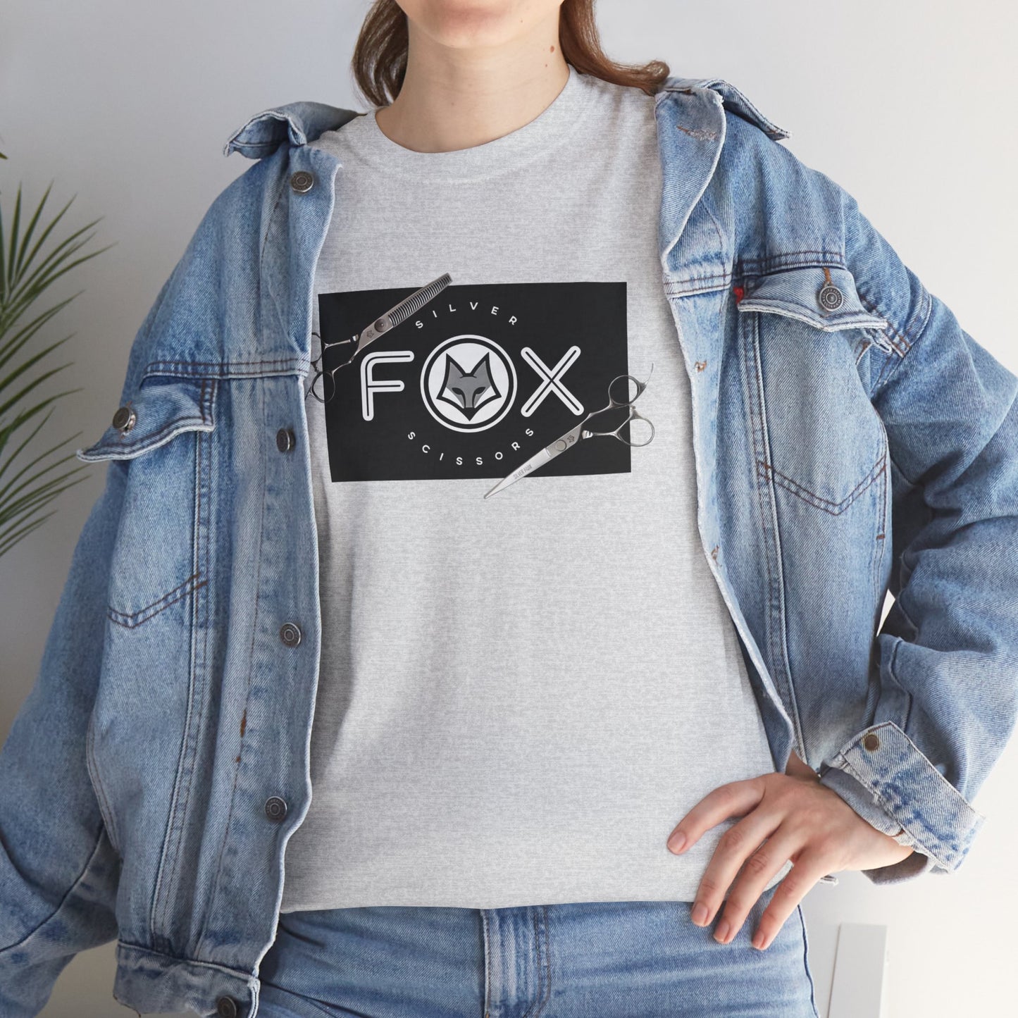 Silver Fox Scissors Unisex Heavy Cotton Tee