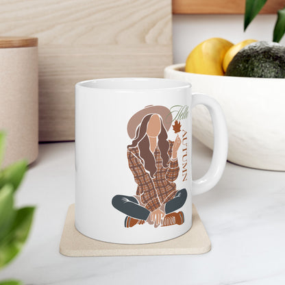 Journeys Hello Autumn Seasons of Change Ceramic Mugs, Gifts for Fall Lovers, Mugs for Autumn Lovers, Lovers of All Seasons, Cute Seasonal Mugs, Mug for All Occasions, Thanksgiving Mug