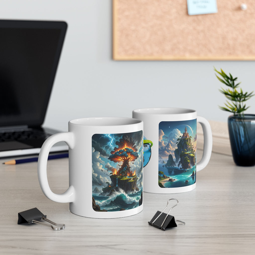 Contrast & Perspective #8 White Ceramic Mug — Time & Chance Daily Cup (11oz, 15oz)