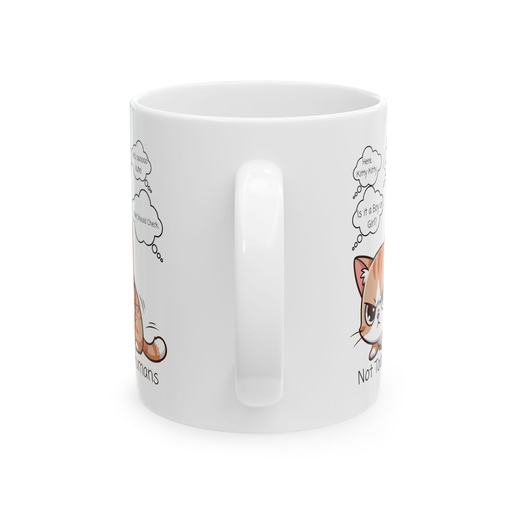 "Not Today, Humans" Grumpy Kitty White Ceramic Mug,  “Not Your Purr-son” Sassy Tea Cup (11oz & 15oz)