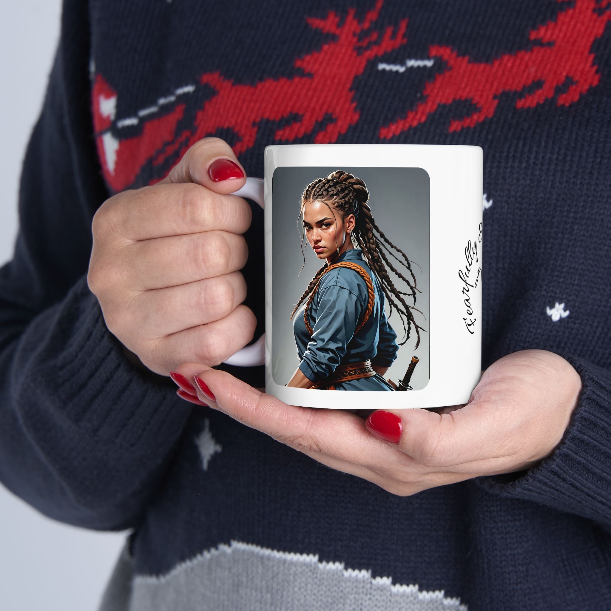 Gentle Woman of Valor #15 White Ceramic Mug - Fearfully & Wonderfully Made Tribute Cup (11oz/15oz)