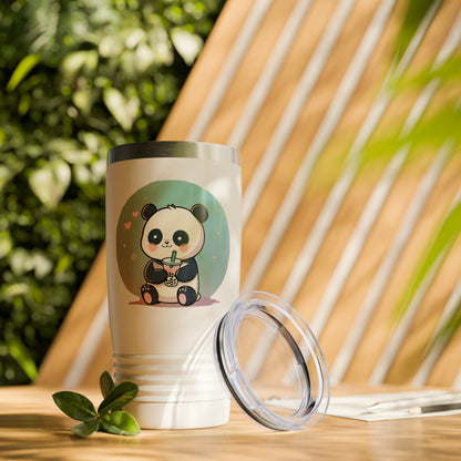 Artzy Panda With Boba Ringneck Tumbler, 20oz