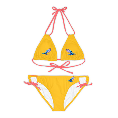 Yellow Strappy Bikini Set (AOP)