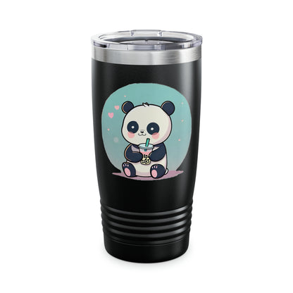 Artzy Panda With Boba Ringneck Tumbler, 20oz