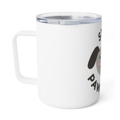 Stay Pawsitive Insulated Mug, 10oz White