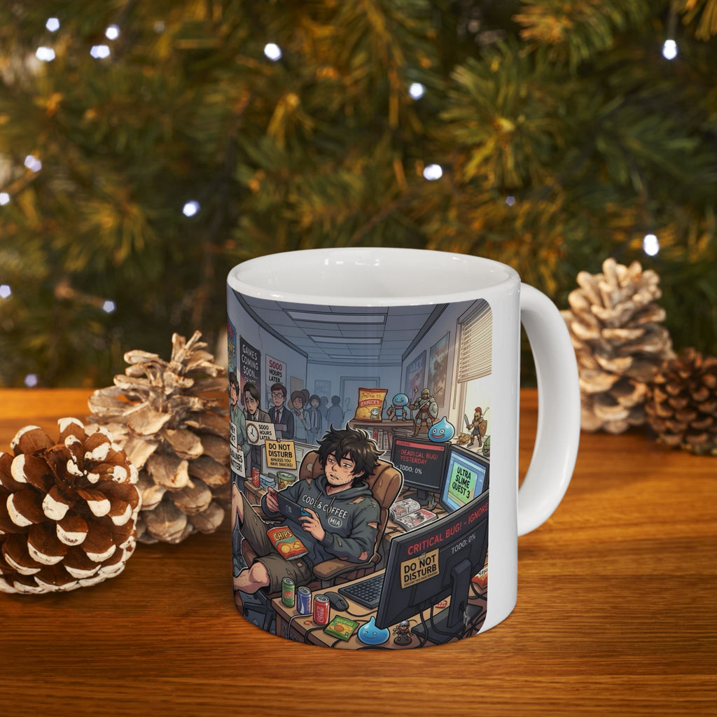 Game Dev Life White Ceramic Mug - Cozy Indie Gamer Retro ArcadeTea Cup (11oz, 15oz)