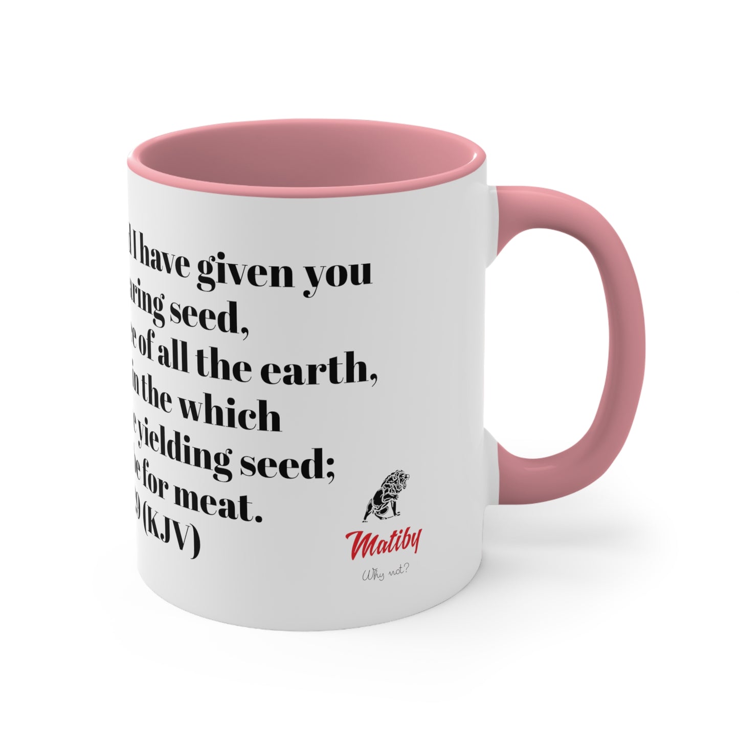 Bible Speaks Gen 1:29 Accent Mug, 11oz