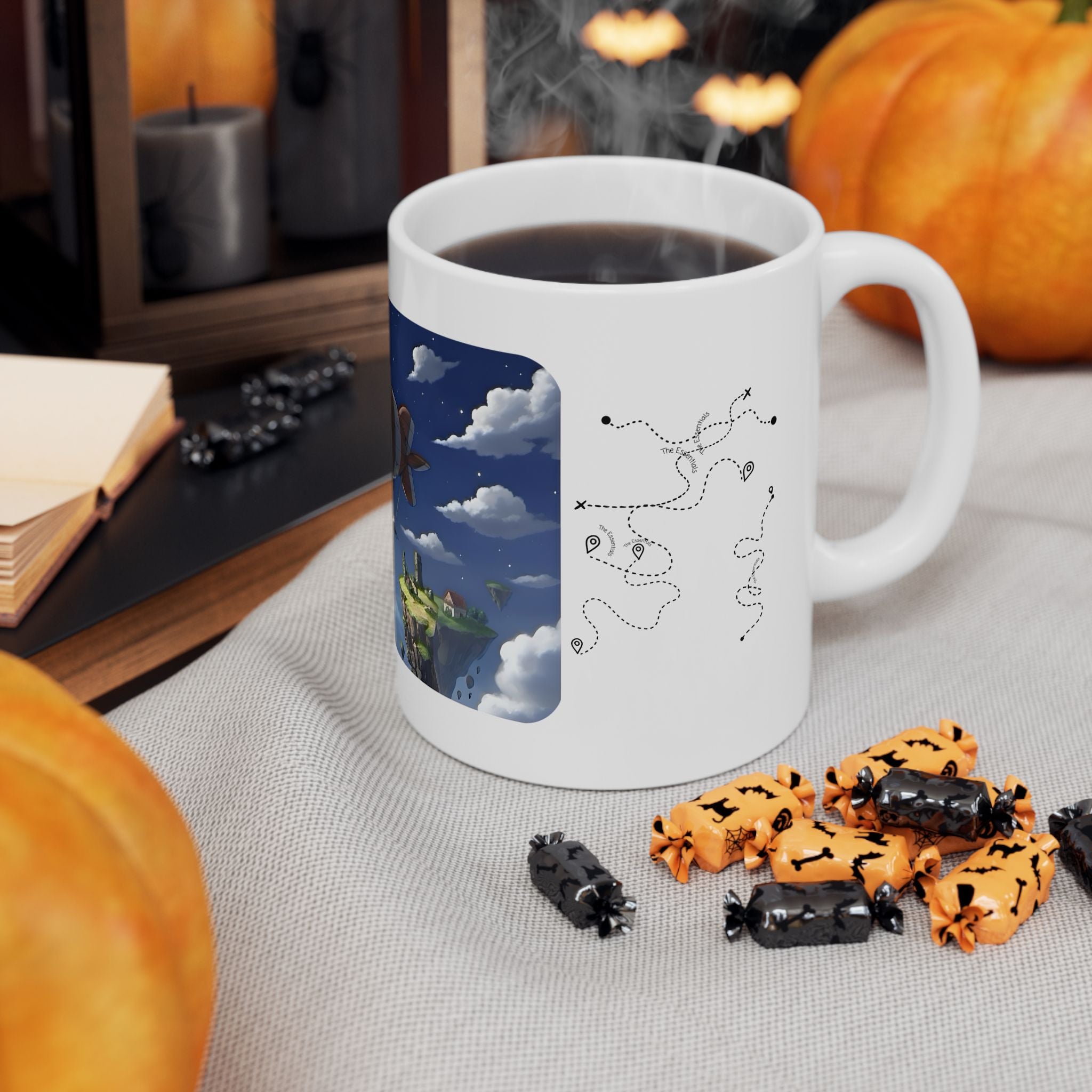 Hot Air Balloon Adventure #5 White Ceramic Mug — True Wealth, Adventure, & Creativity Cup (11oz/15oz)