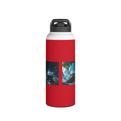 The Rising Stainless Steel Water Bottle, Standard Lid, Dark Red