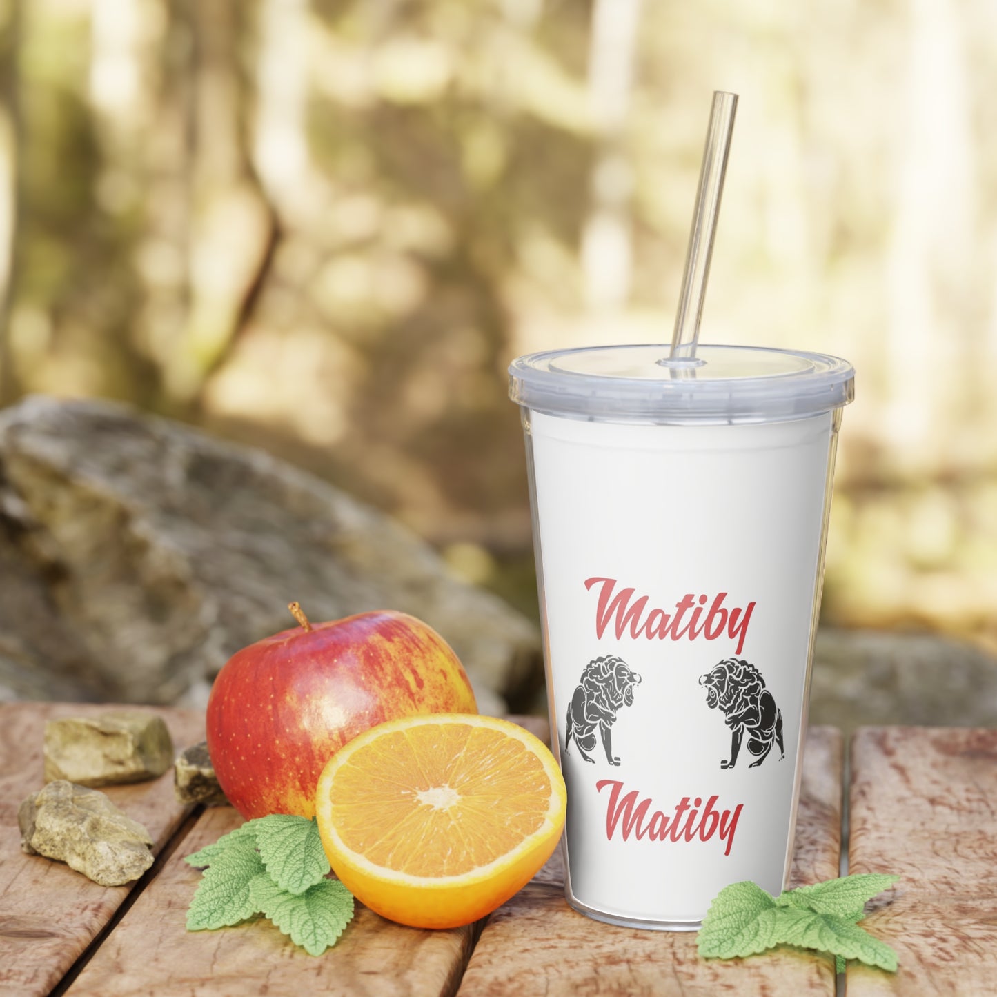 Matiby Plastic Tumbler with Straw