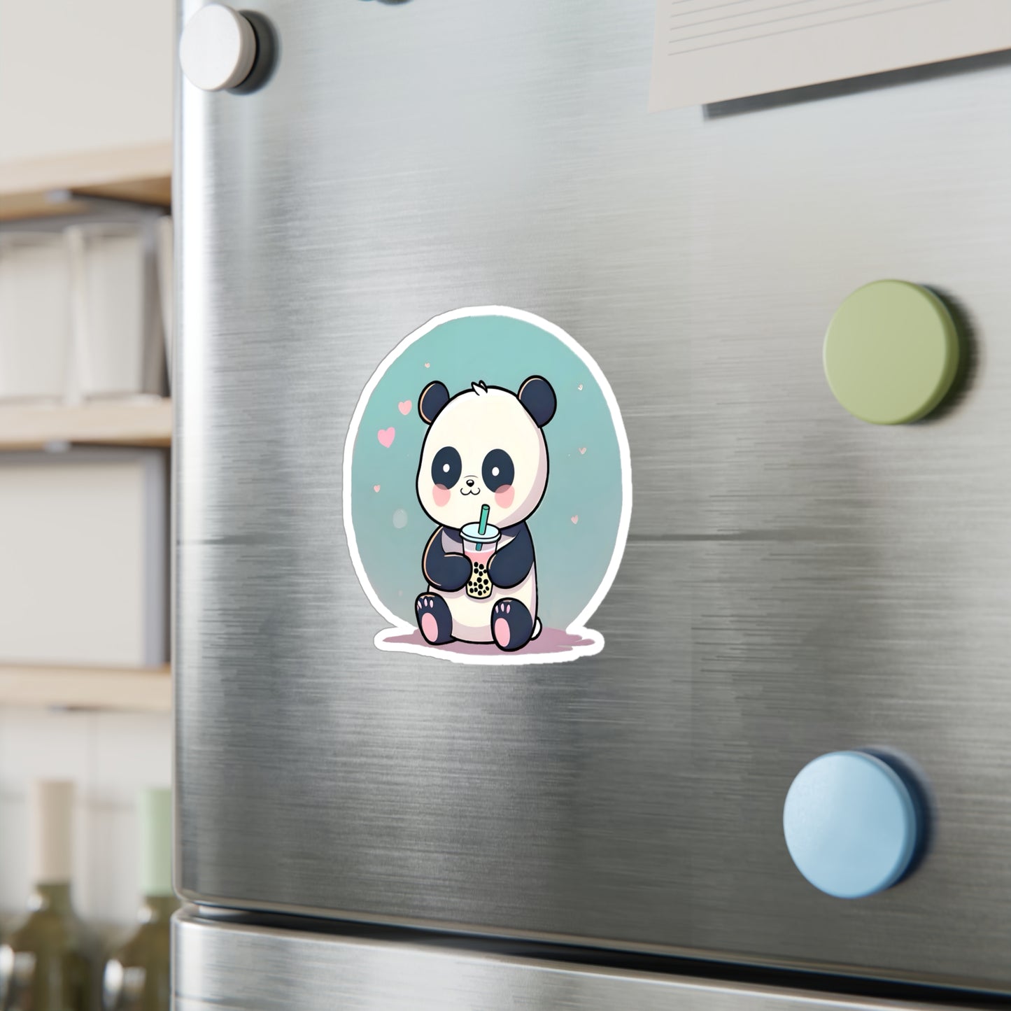 Panda With Boba Kiss-Cut Vinyl Decals