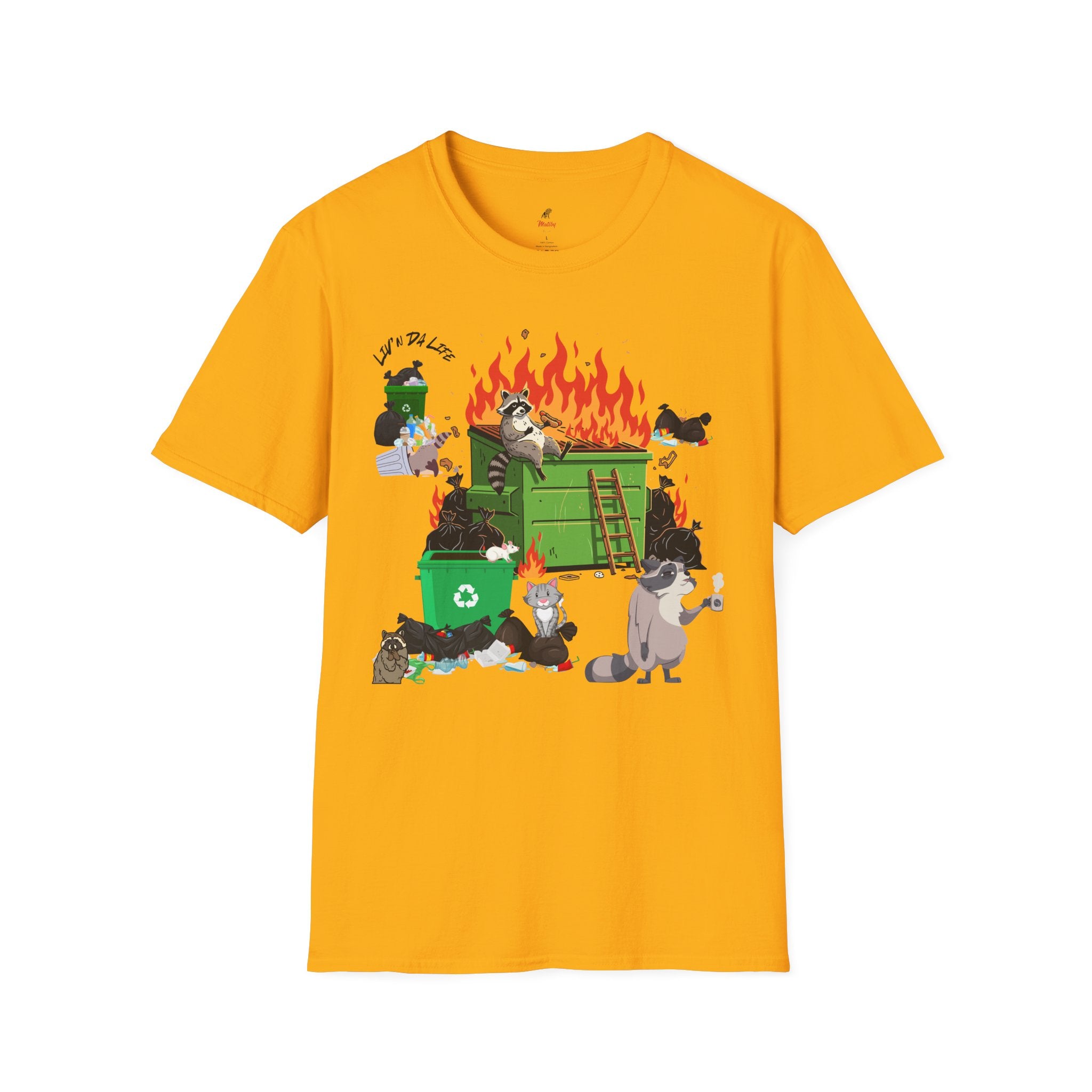 Raccoon Fun #1 Unisex T-Shirt - Dumpster Fire Graphic Tee, Animal Lover Gift, Nature Wildlife Shirt, Funny Graphic Print Apparel, Outdoor