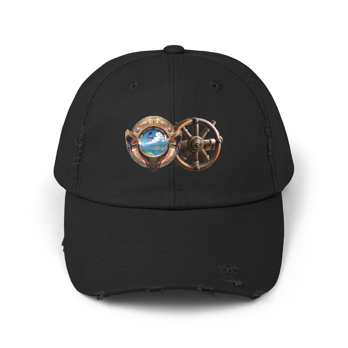 Nautical Unisex Distressed Cap