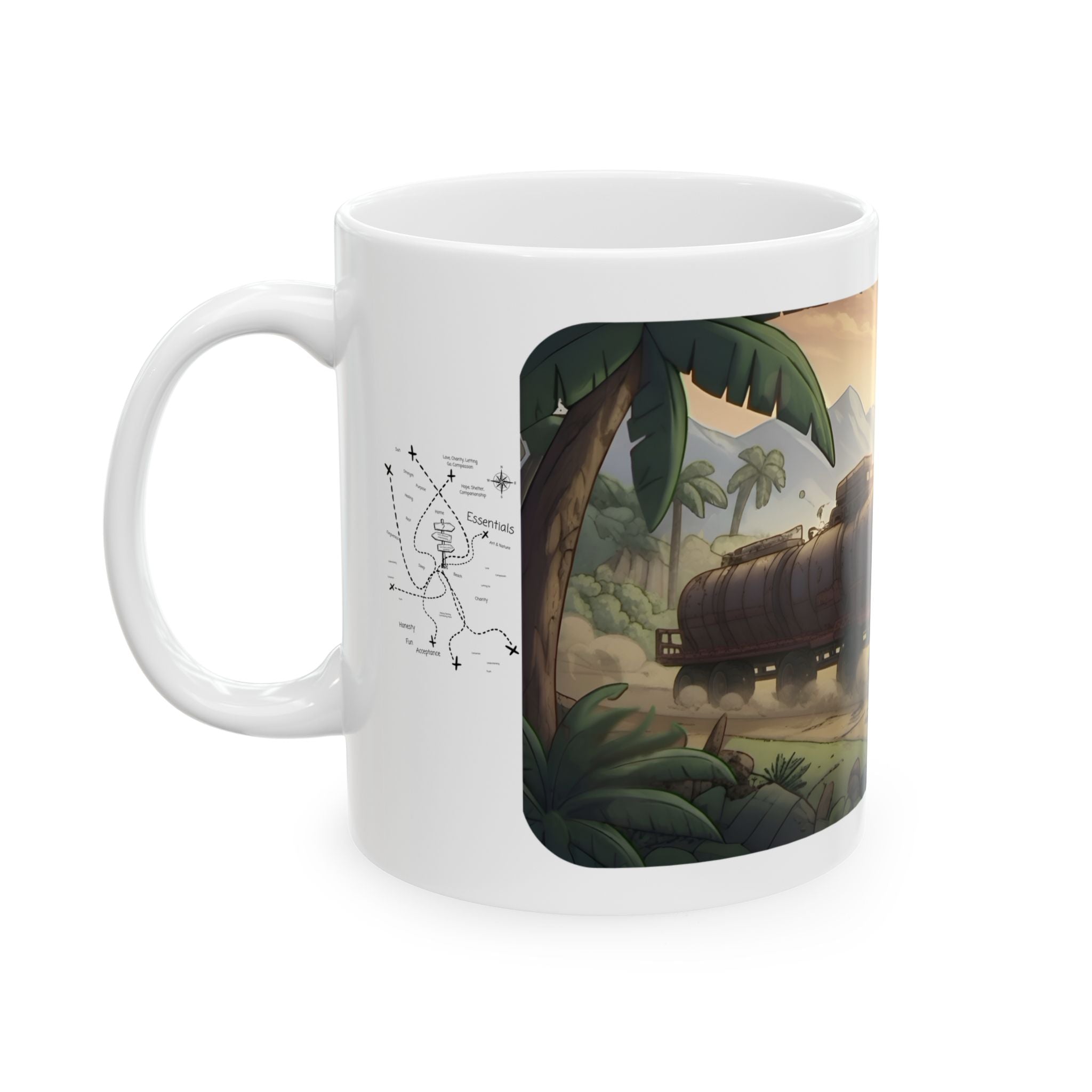 Adventure 4x4 Trucks #57, International Off-Road Haulers White Ceramic Mug — Find Your Path To The Essentials Cup (11oz & 15oz)