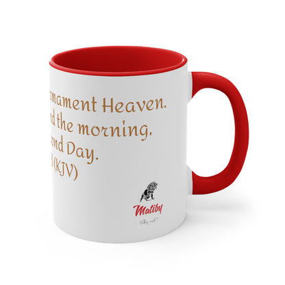 Bible Speaks Gen 1:8 Accent Mug, 11oz