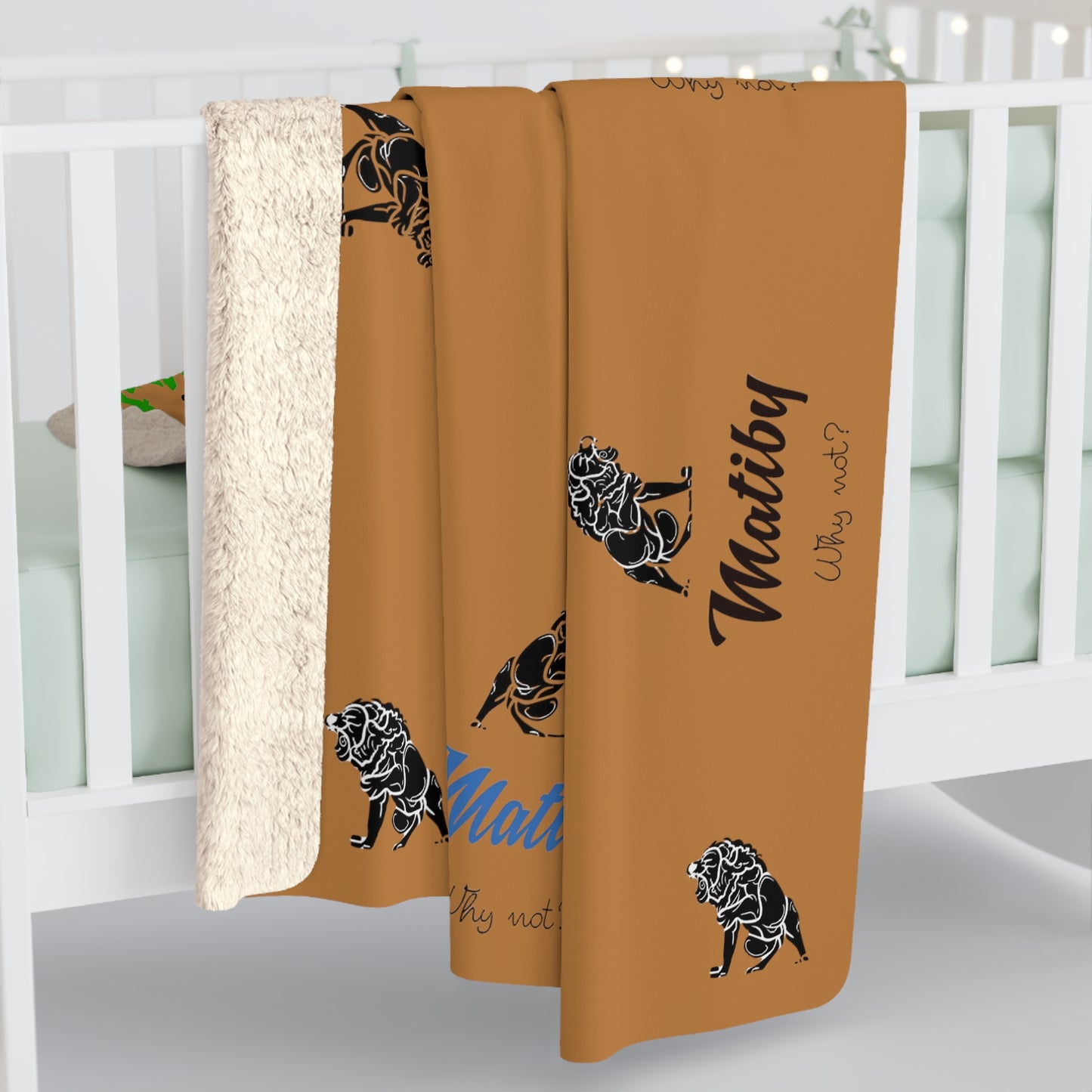 Matiby Lion Brown Sherpa Fleece Blanket