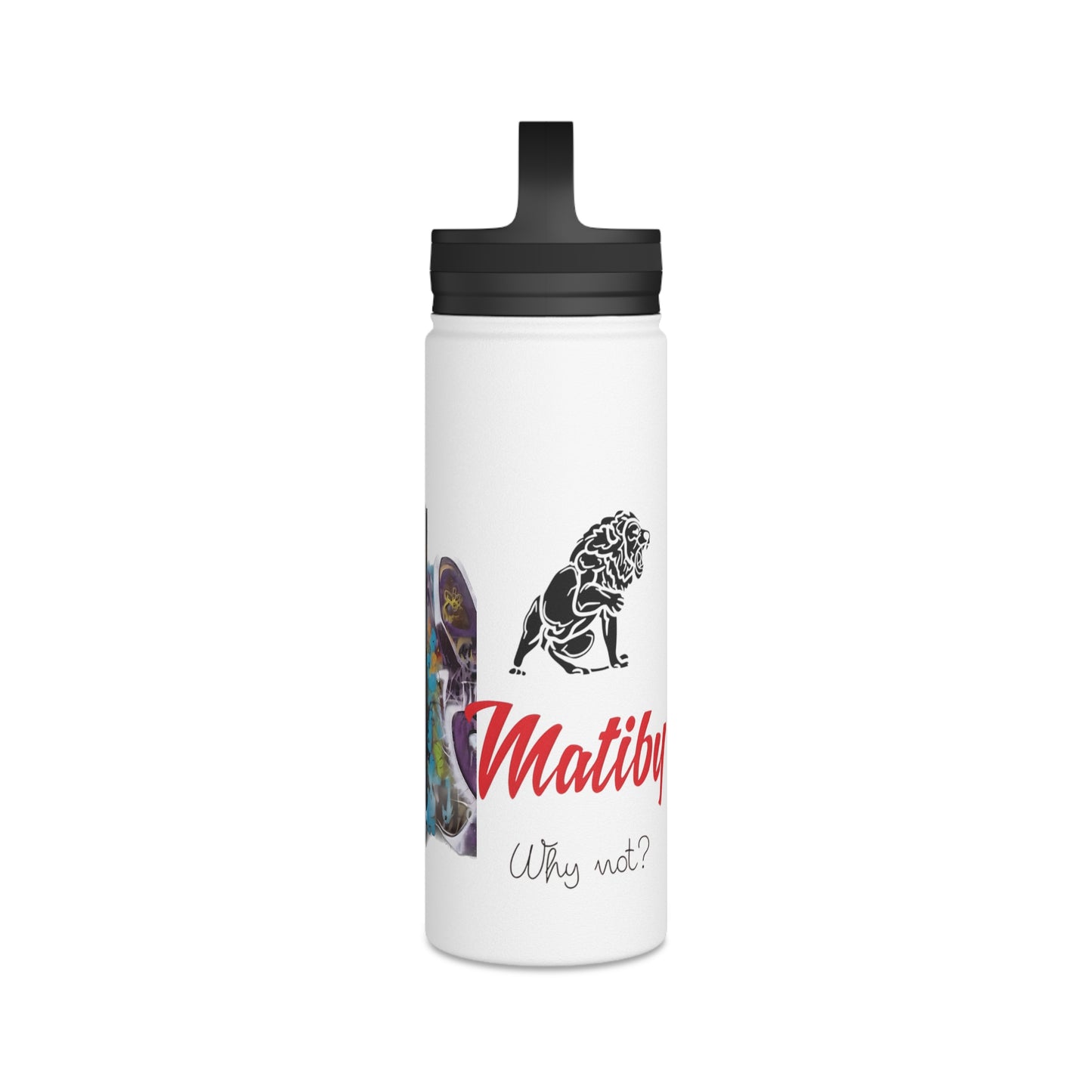 Matiby Matiffi Stainless Steel Water Bottle, Handle Lid