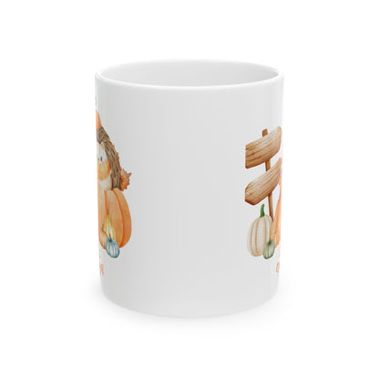 Journeys Hello Autumn Seasons of Change Ceramic Mugs, Gifts for Pet Lovers, Mugs for Cute Animal Lovers, Cute Seasonal Mugs, Mug for All Occasions, Thanksgiving Mug