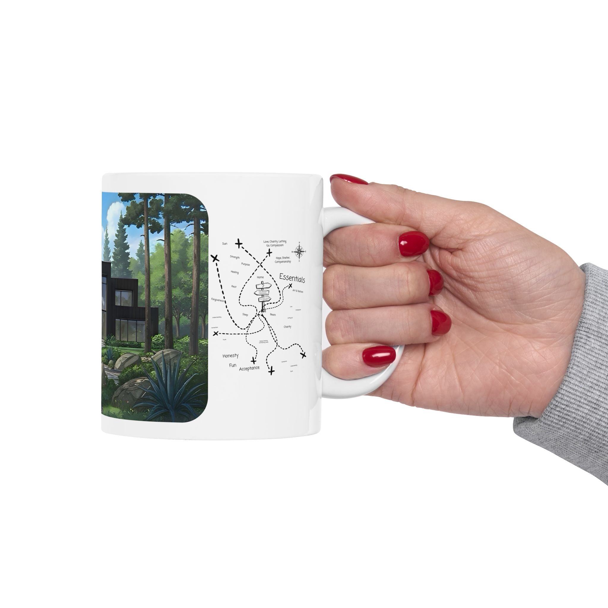 Cozy Architecture & Dreamy Landscapes #47 White Ceramic Mug – Homes Home Sweet Home Cup (11oz/15oz)