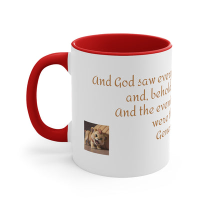 Bible Speaks Gen 1:31 Accent Mug, 11oz