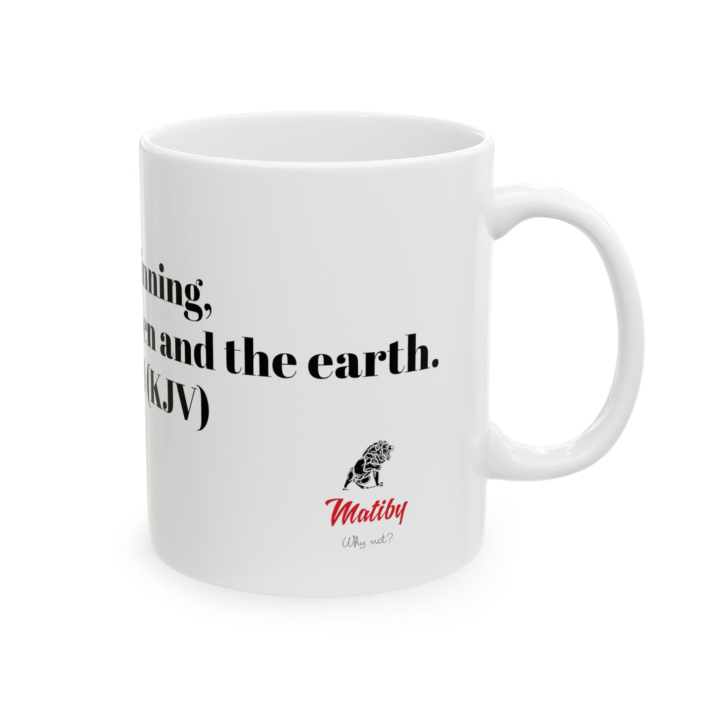 Bible Speaks Gen 1:1 Ceramic Mug, 11oz