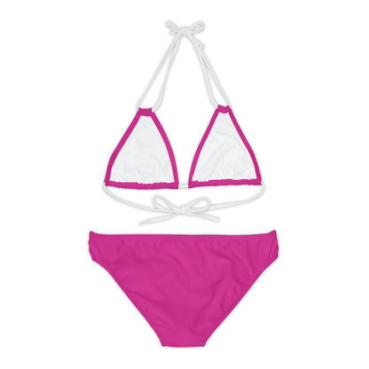 Pink Strappy Bikini Set (AOP)