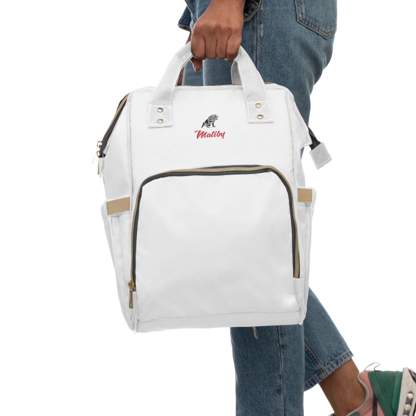 Multifunctional Diaper Backpack White