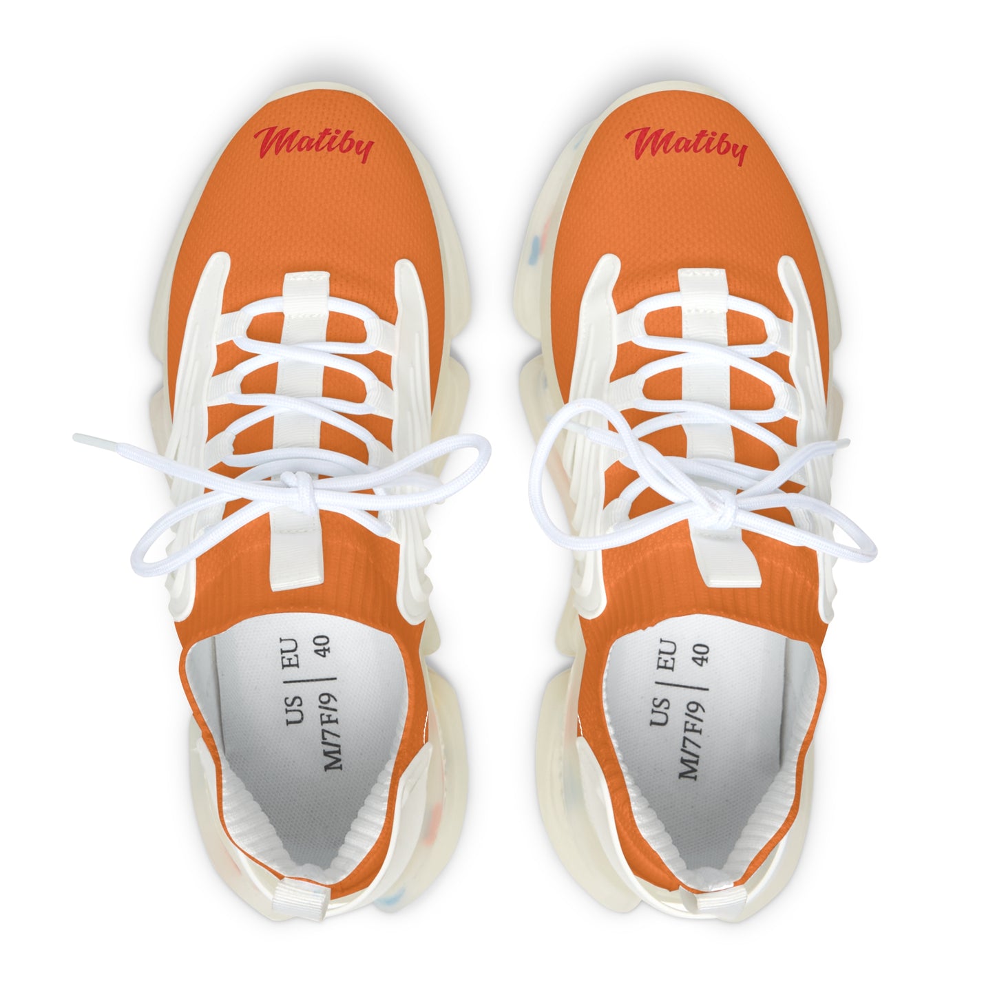 Women's Orange Mesh Sneakers