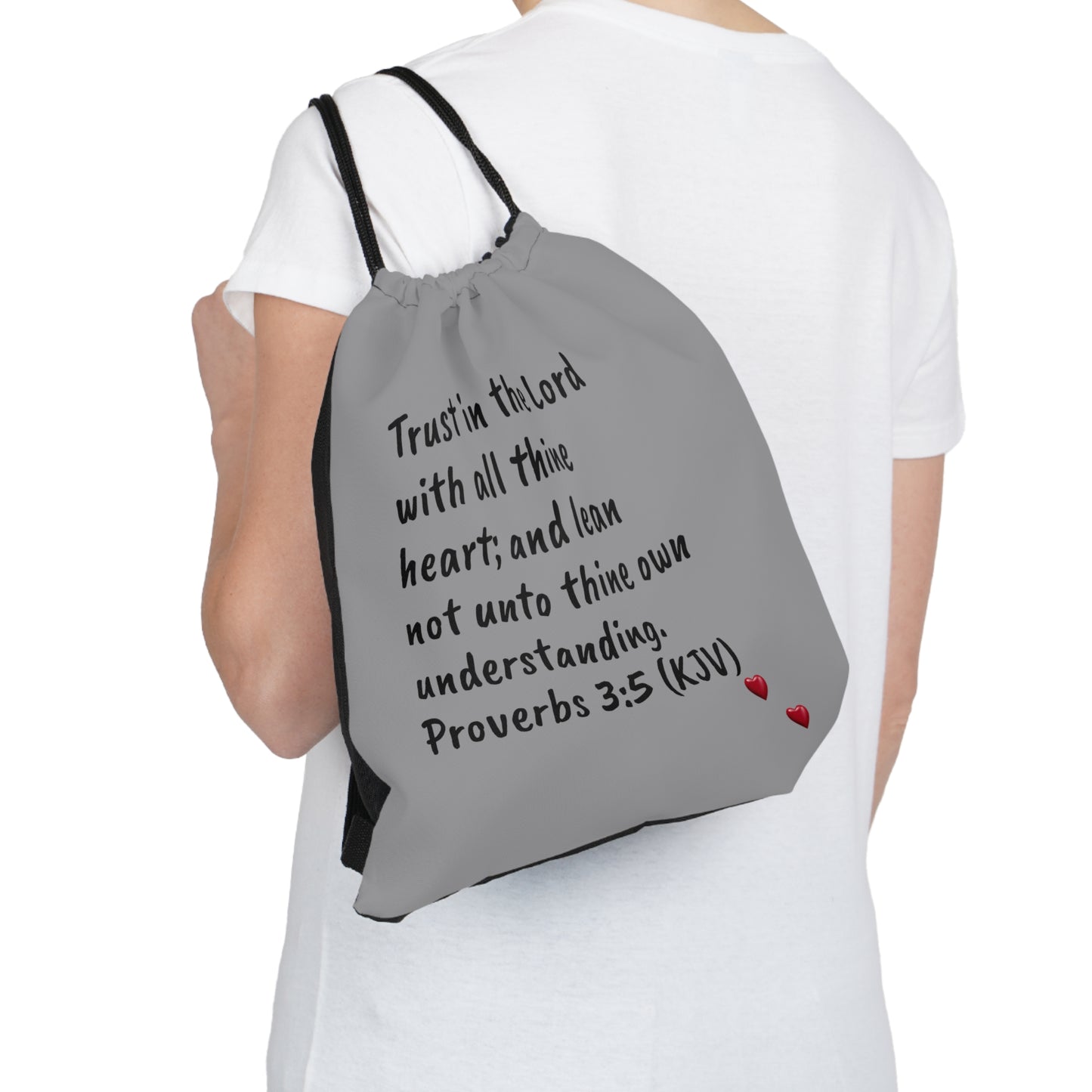 Bible Speaks Outdoor Drawstring Bag Grey