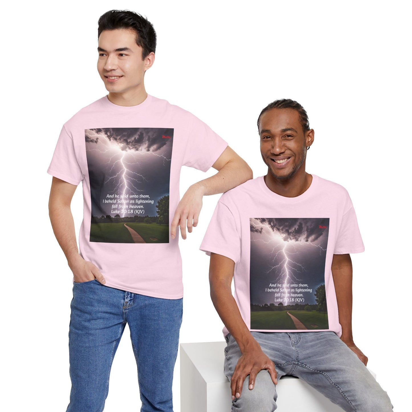 Lightning Style Satan's Fall Unisex Heavy Cotton Tee