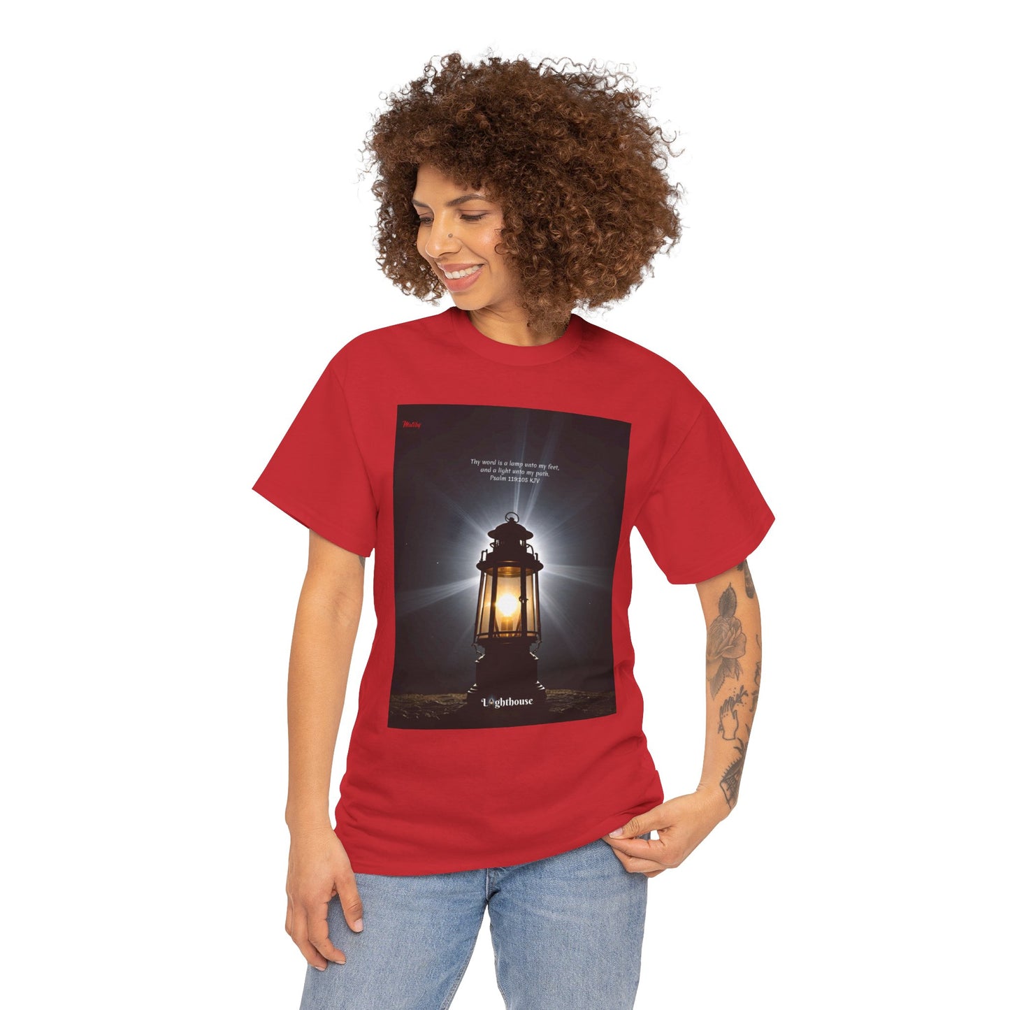 Lighthouse Psalm 119 Unisex Heavy Cotton Tee