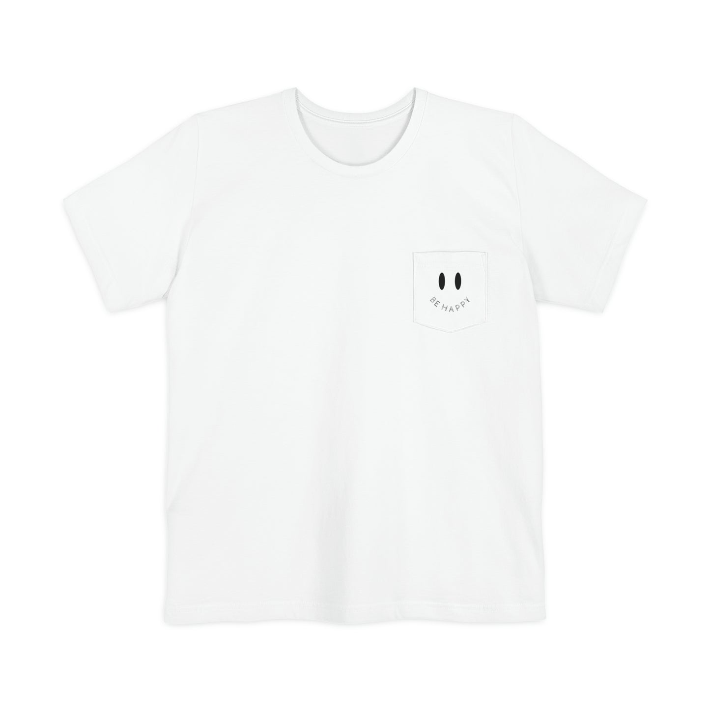 "Be Happy" Smiley Face Unisex Pocket T-shirt