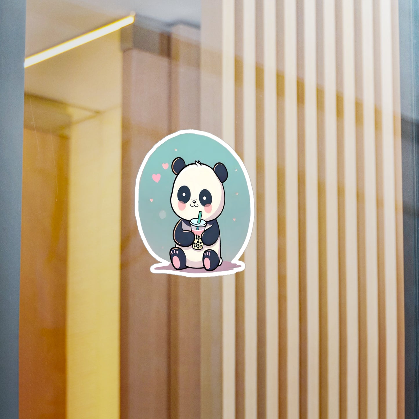 Panda With Boba Kiss-Cut Vinyl Decals